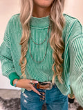 Lenna Oversized Ribbed Sweater *Kelly Green