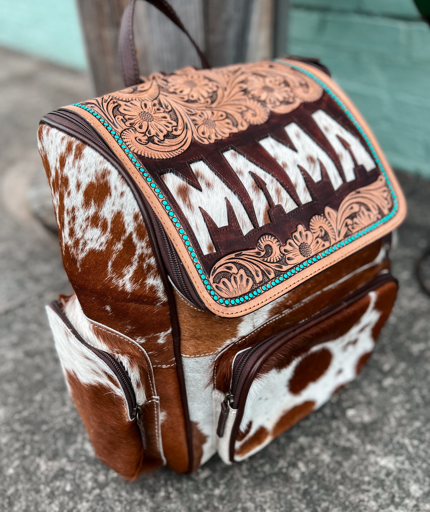 Mama Tooled Cowhide Backpack/Diaper Bag