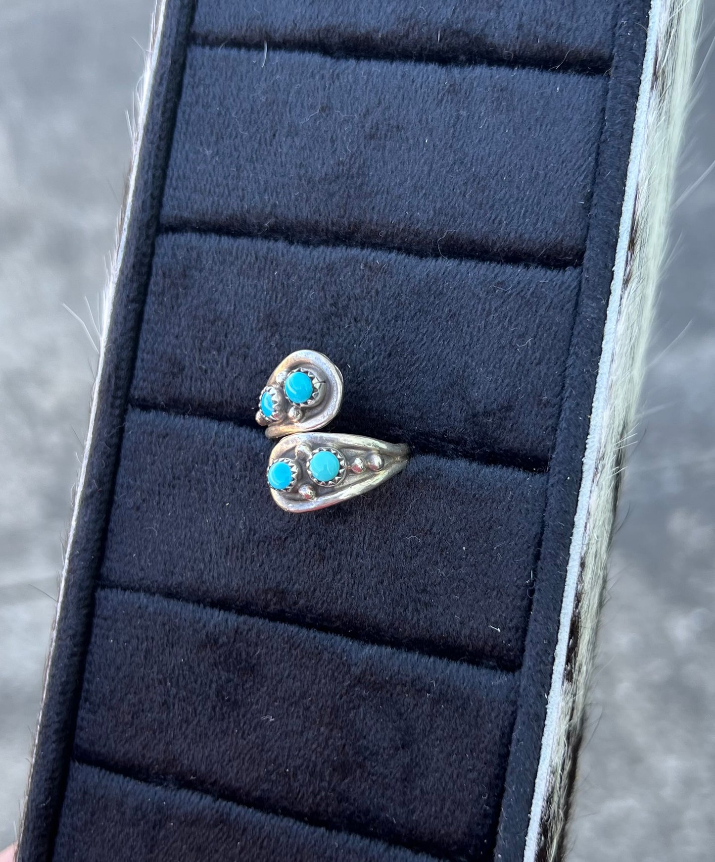 Authentic Sterling Silver Turquoise Twist Ring