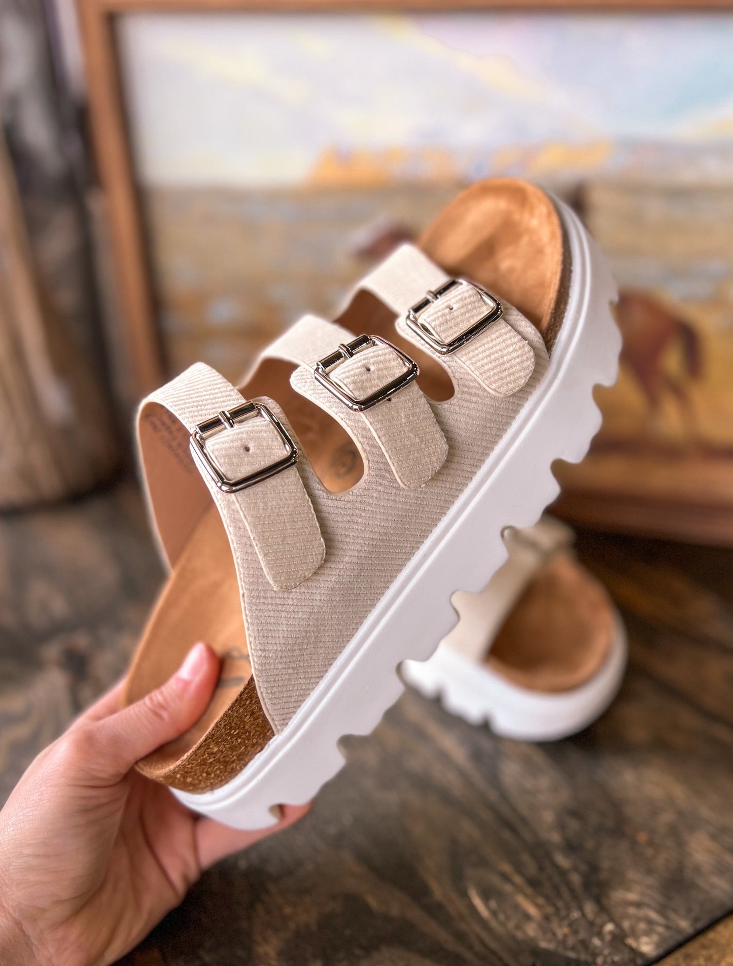 The Plaza Buckle Sandal *Cream