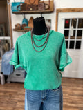 The Gabby Waffle Knit Top *Kelly Green