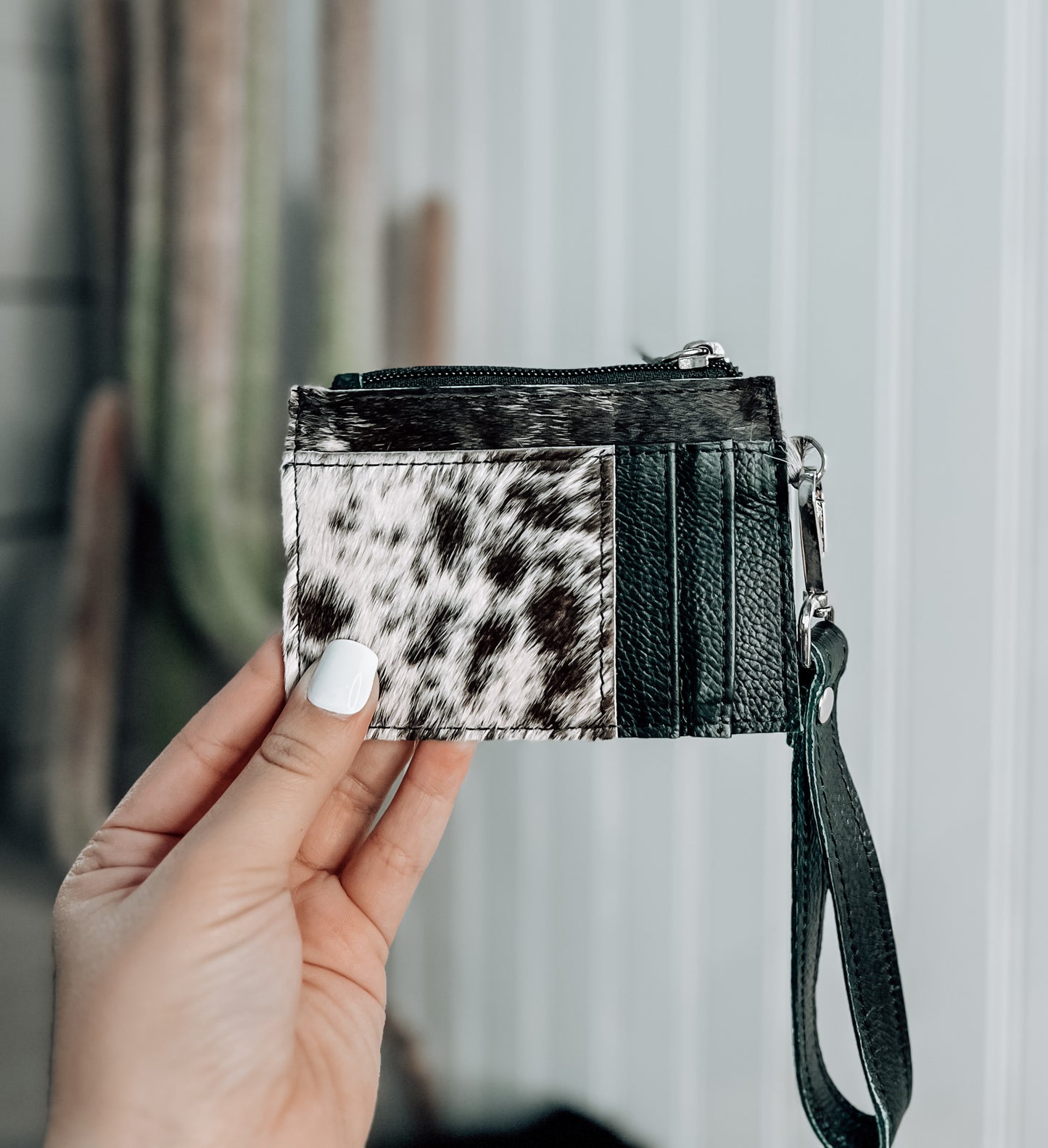 Cowhide Wristlet Card Holder