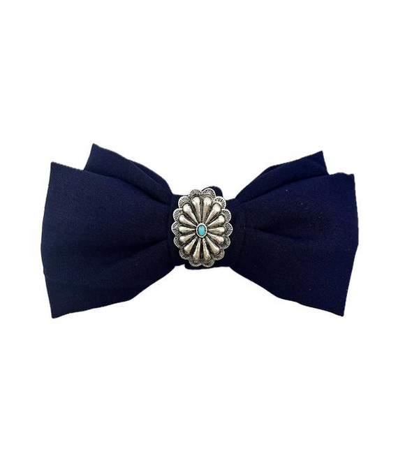 Western Concho Hair Bow (Smaller) *Navy