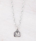 Cow Tag Initial Necklace