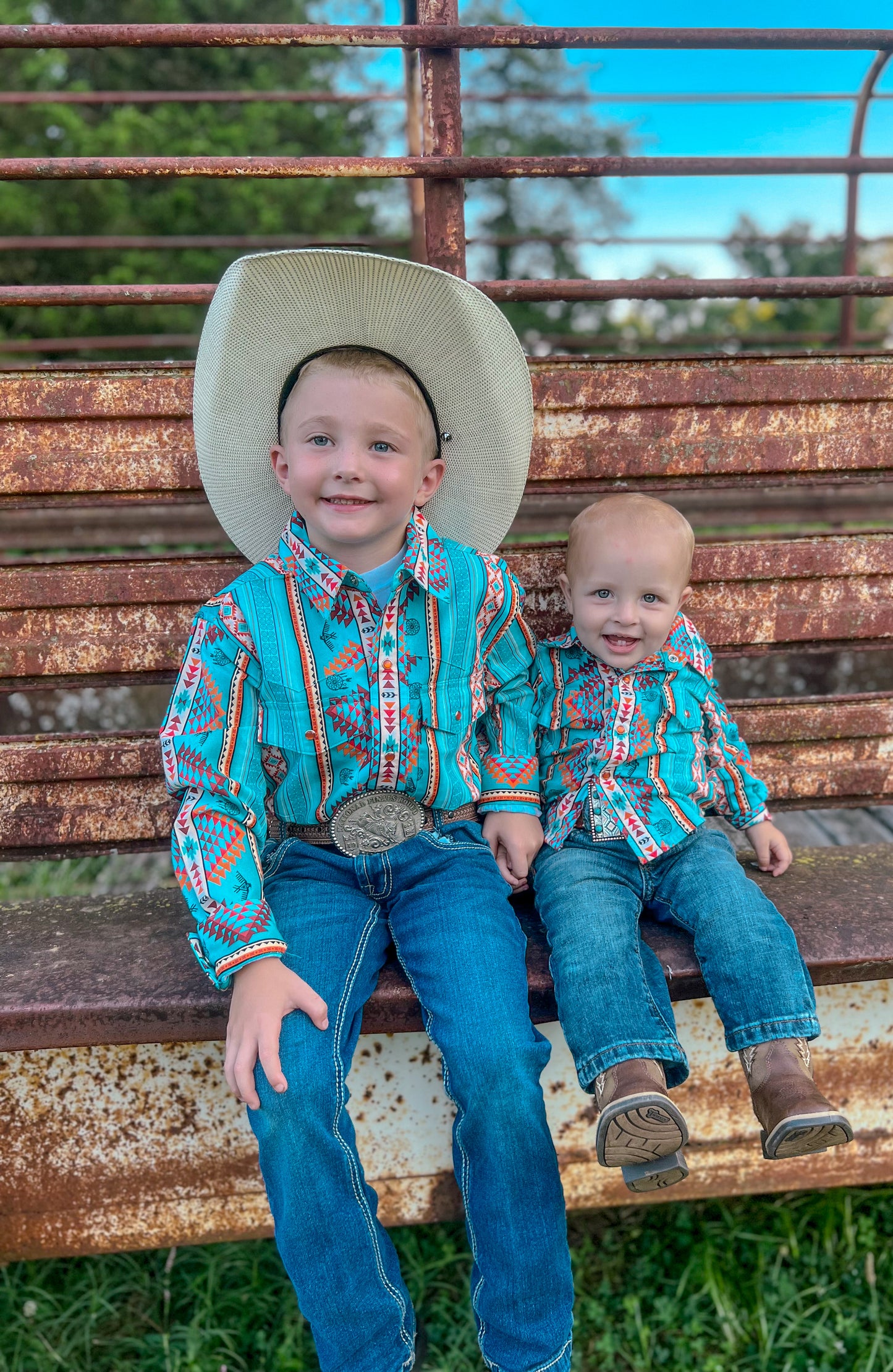 Kids Stagecoach Button Up