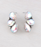 3 Stone Semi Stone Earrings