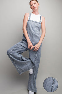 Plus Stone Washed Pinstripe Jumpsuit