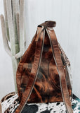 Cowhide & Tooled Leather Sling Bag