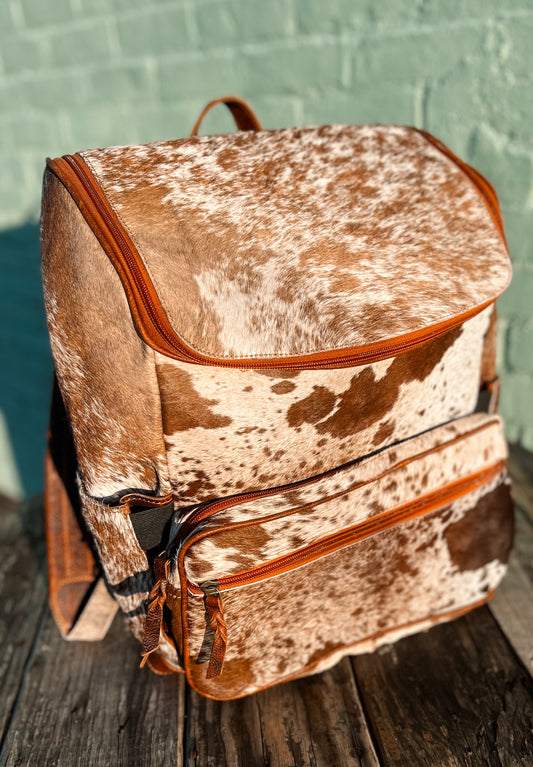 The Delilah Cowhide Diaper Bag Backpack