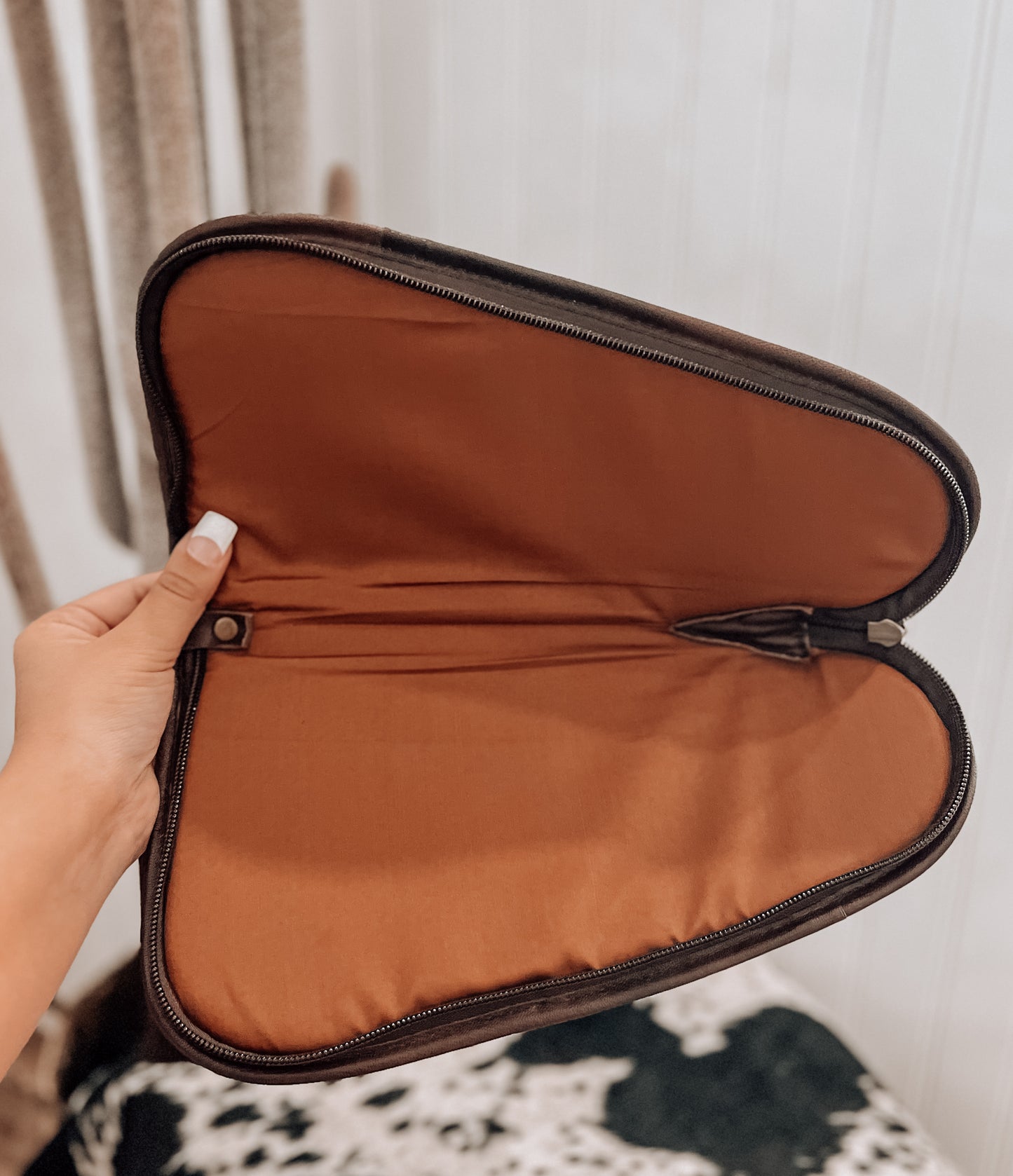 Cowhide Tooled Leather Pistol Case