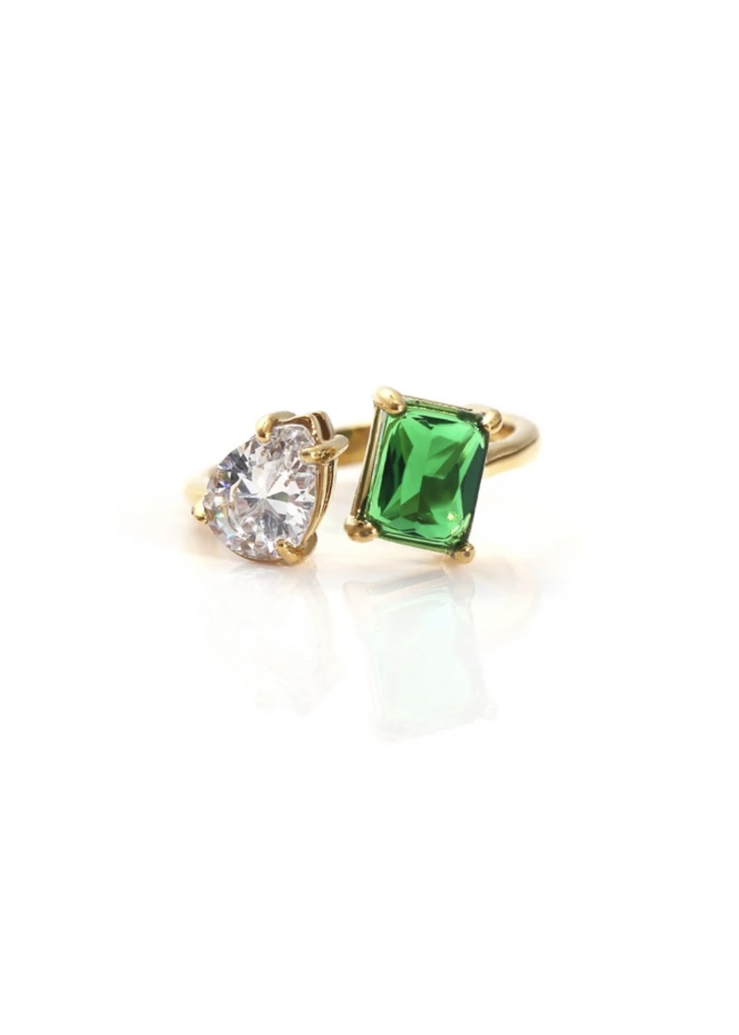 Emerald + White Blakely Ring