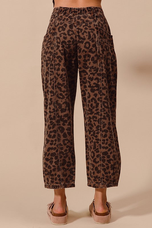 The Lacy Leopard Barrel Jeans