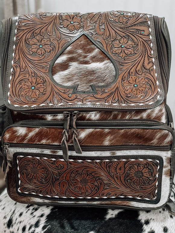 Ace of Spades Cowhide Backpack *4