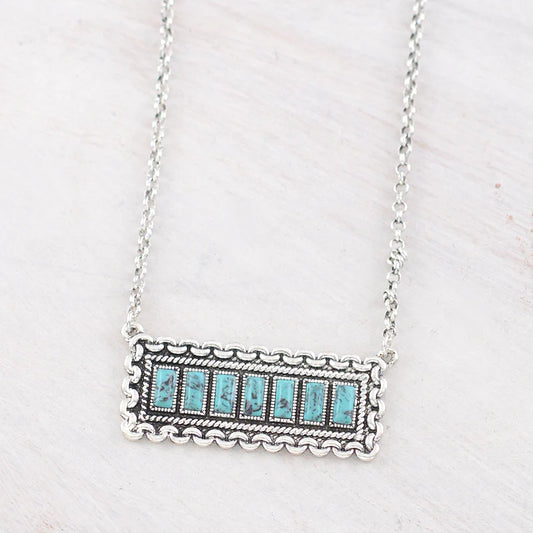 Western Turquoise Bar Necklace