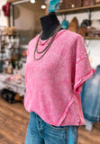 The Gabby Waffle Knit Top *Fuchsia