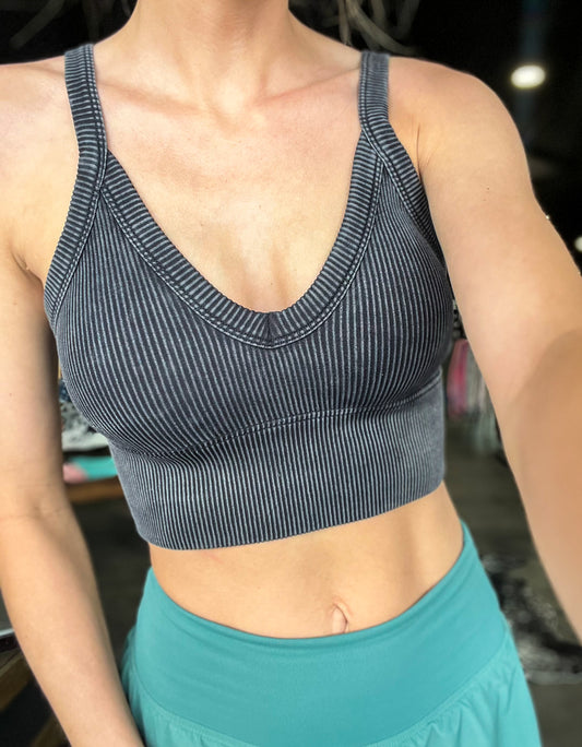 The Val V-Neck Top *Ash Black