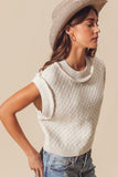 Cable Knit Crop Vest *Off White