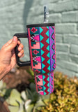 Purple Vintage Geo Tumbler