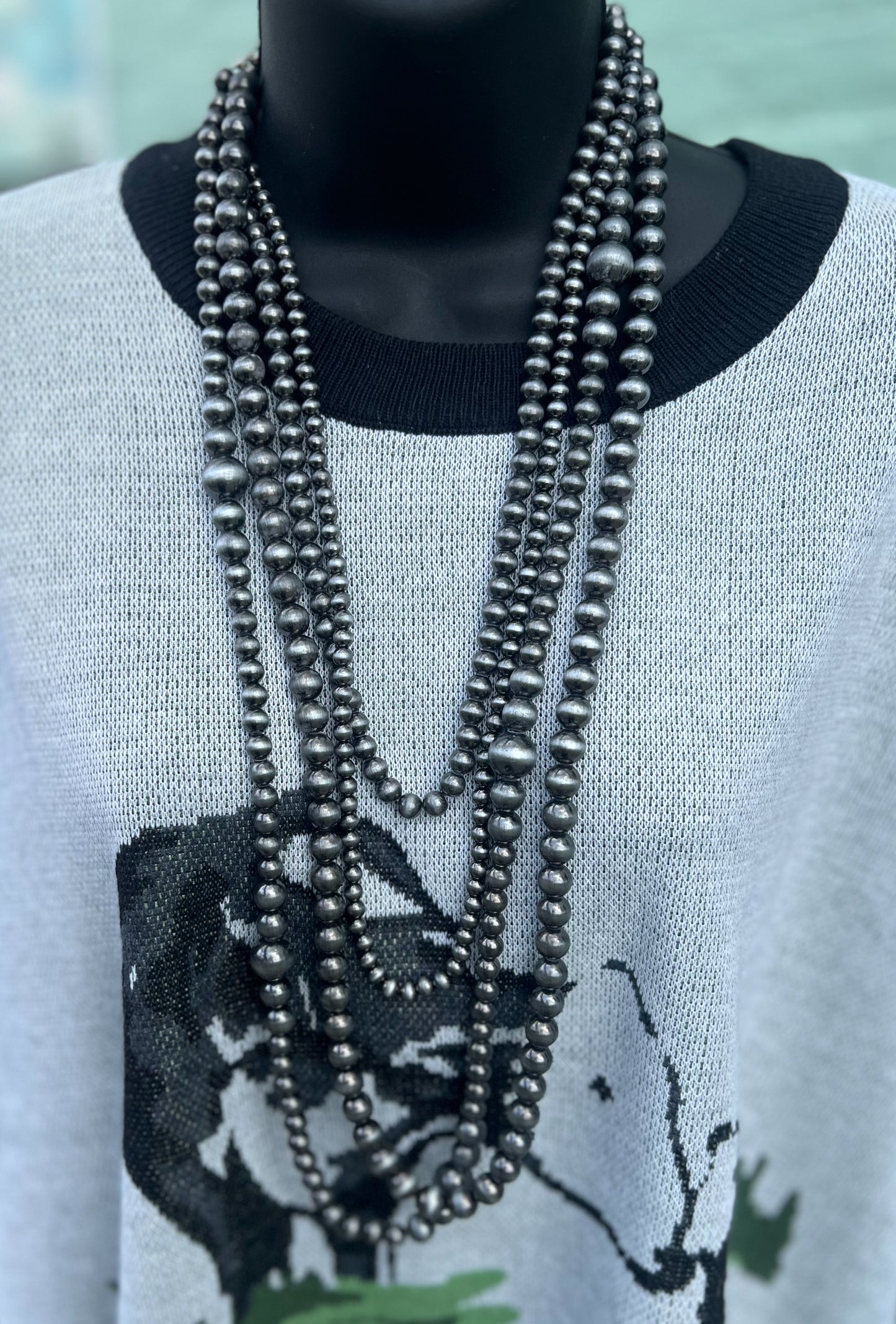 4 Layer Navajo Pearl Bead Necklace