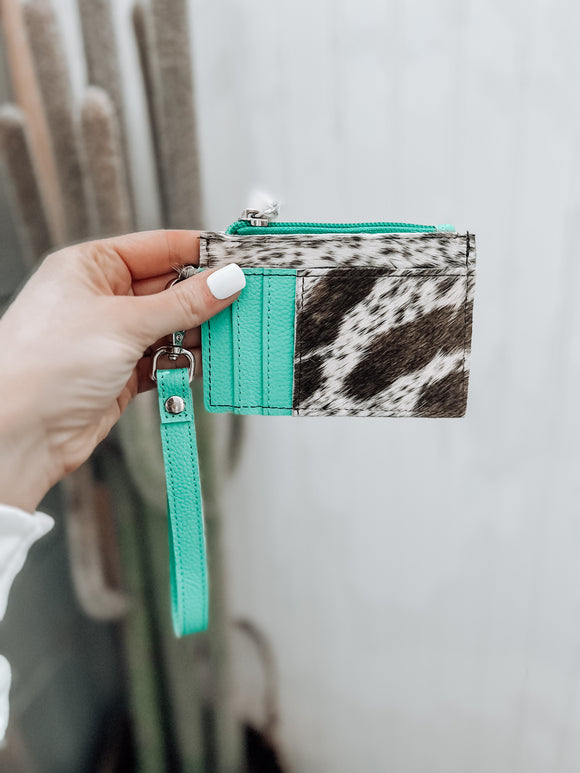 Cowhide Wristlet Card Holder