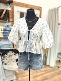 Hannah Floral Bow Top