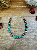 6mm Navajo Pearls With Turquoise Rondelle