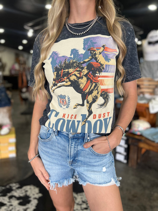 Kick Dust Cowboy Mineral Wash Graphic Tee