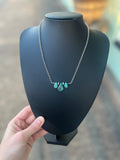 3 Stone Green Turquoise Necklace