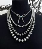 Navajo Pearl Bead Bow Necklace