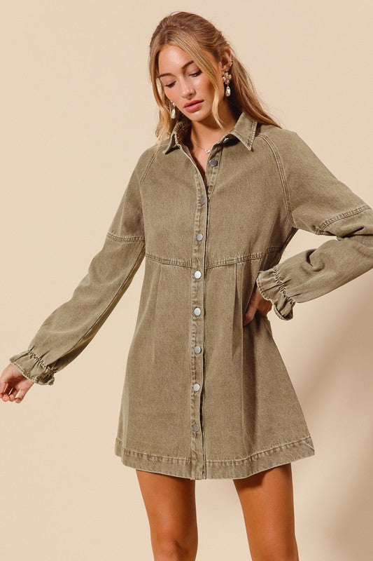 Daisy Denim Dress *Olive
