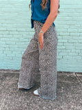 Leopard High Rise Wide Leg Jeans