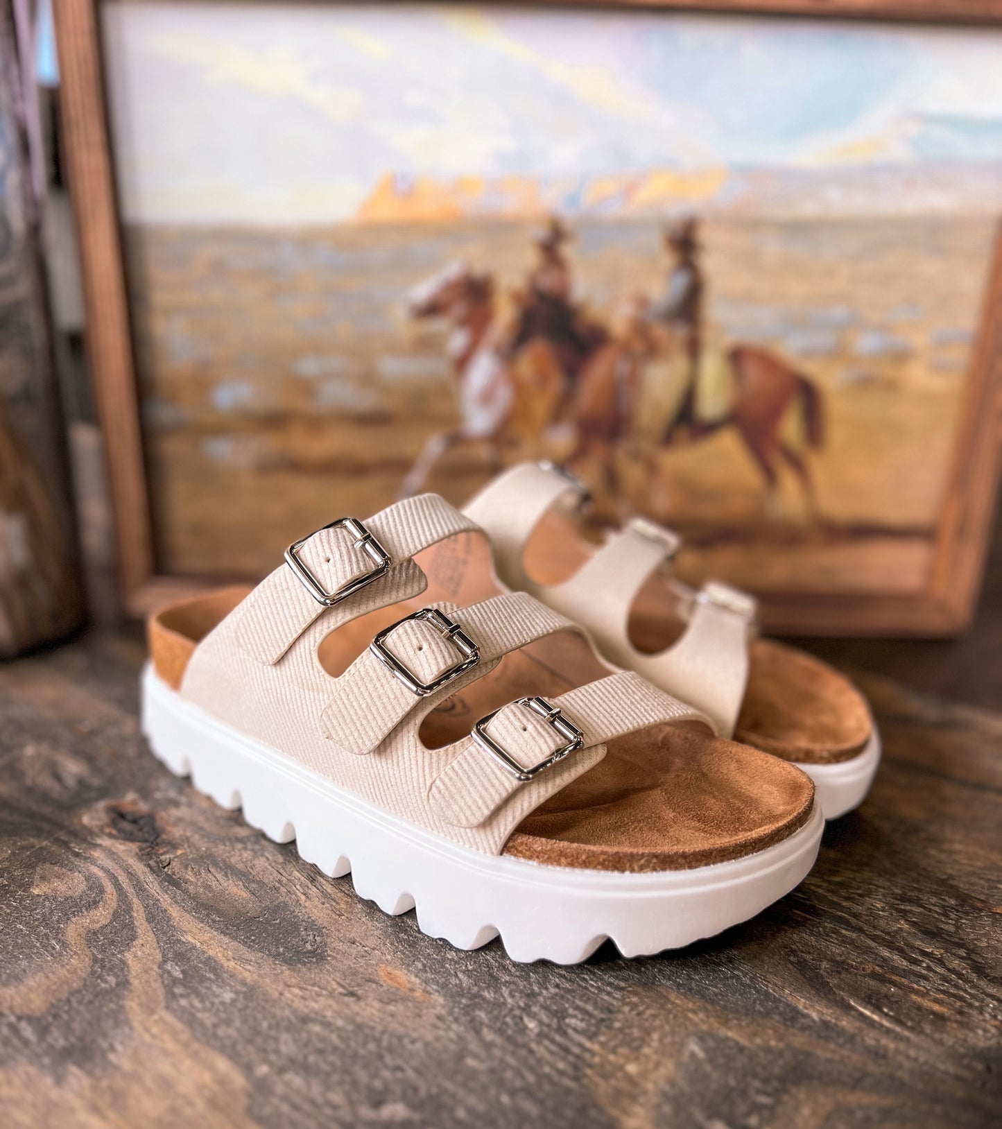 The Plaza Buckle Sandal *Cream
