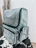 Boot Stitch Leather Backpack *Grey