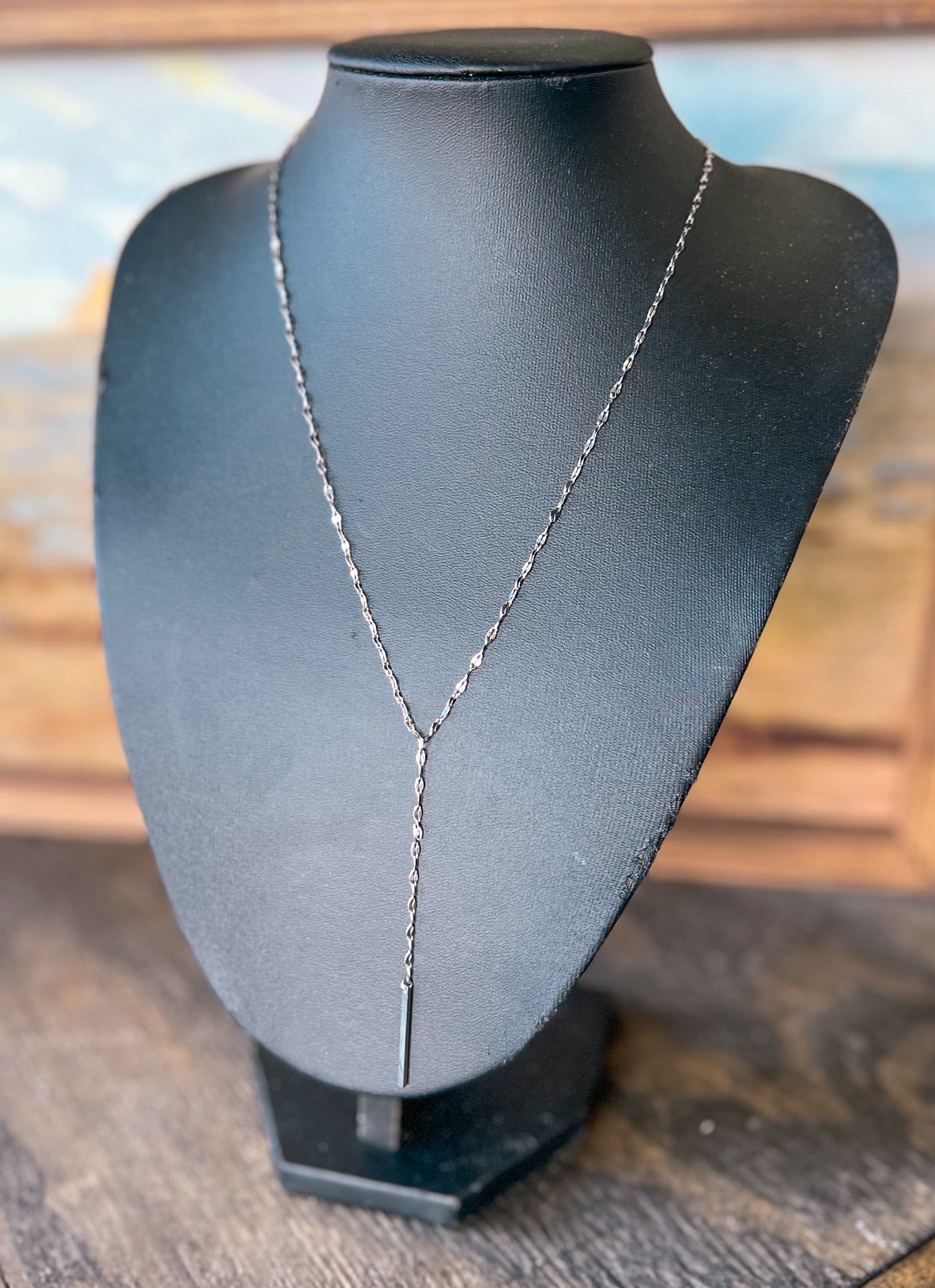 Silver Y Necklace