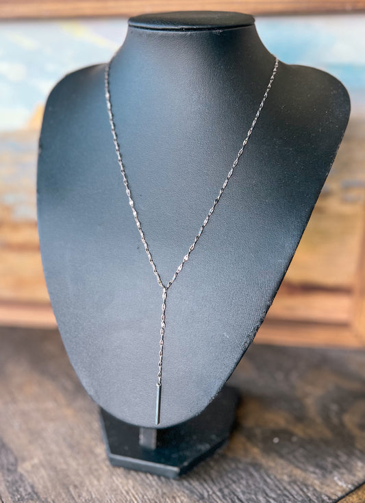 Silver Y Necklace