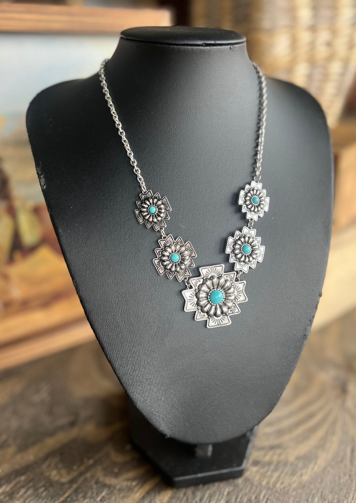 Aztec Concho Statement Necklace