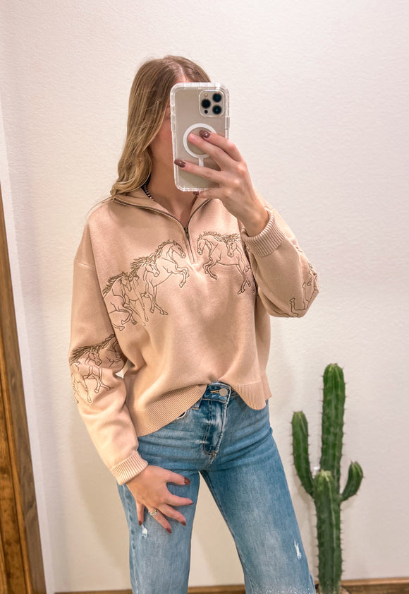 Wild Horses Quarter Zip