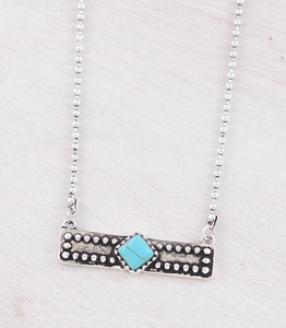 Turquoise Bar Pendant Necklace