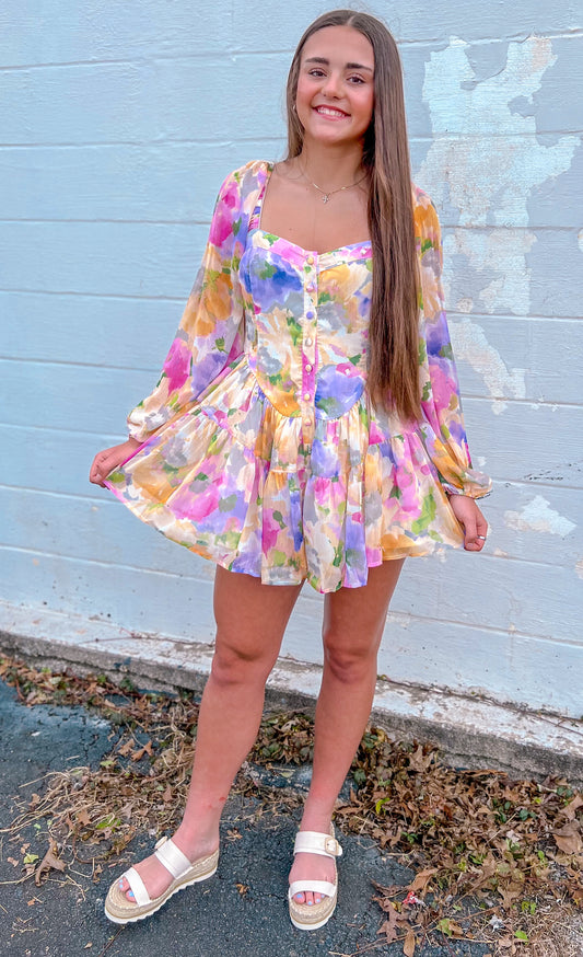 Breezy Floral Mini Romper *Soft Pink