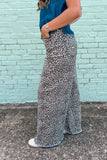 Leopard High Rise Wide Leg Jeans