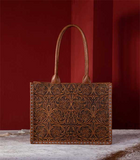 Floral Tooled Carry All Tote