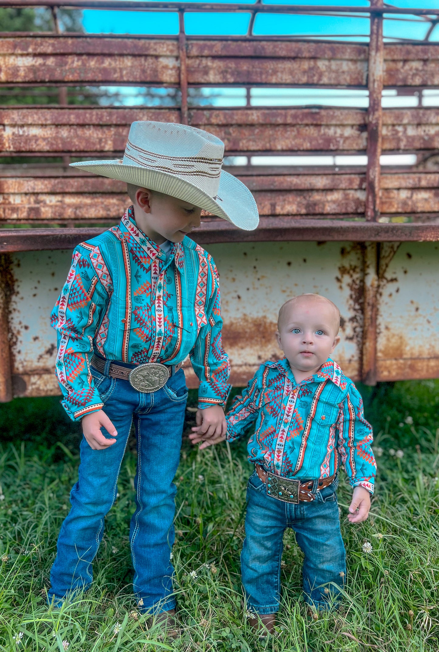Kids Stagecoach Button Up