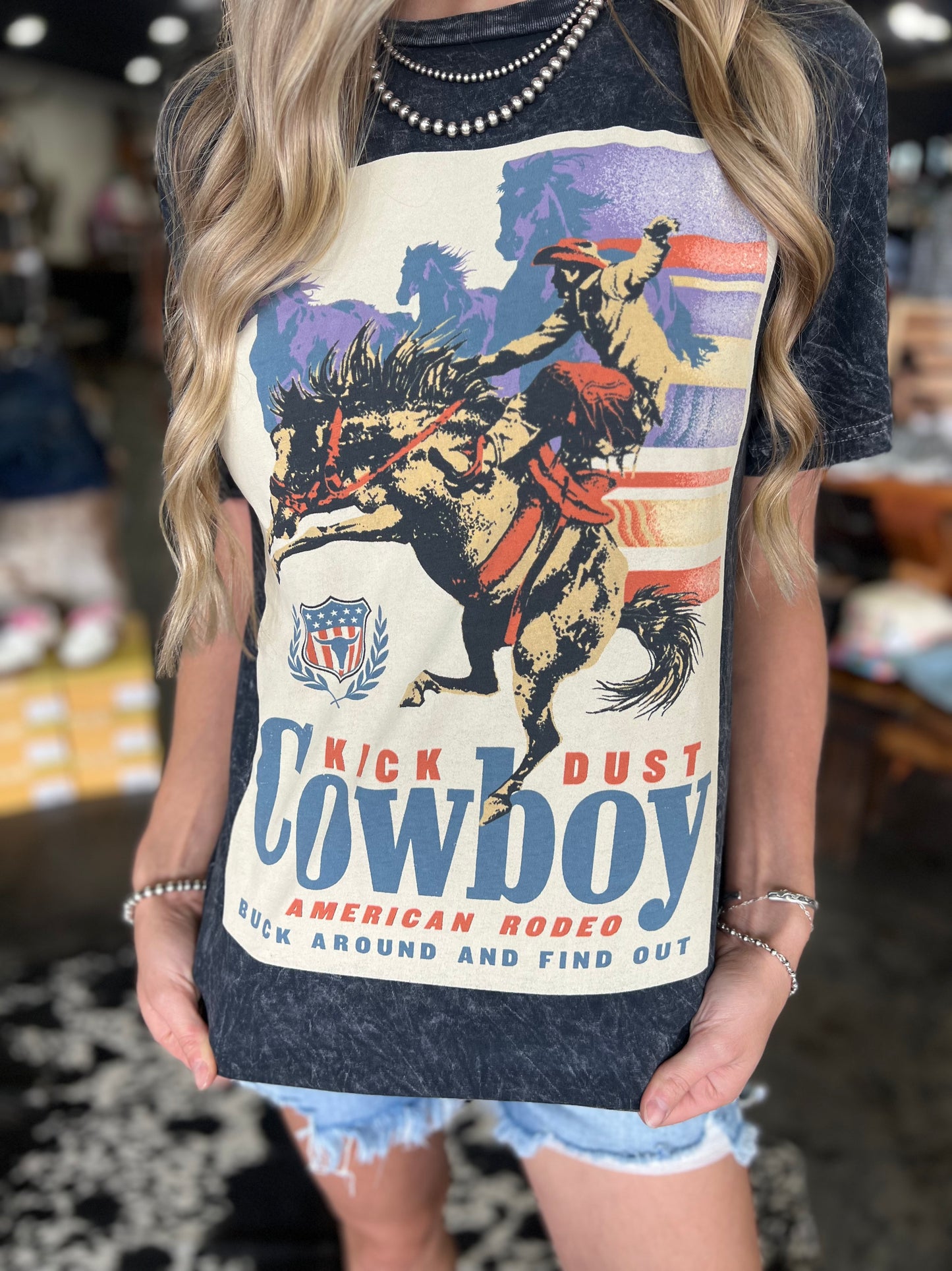 Kick Dust Cowboy Mineral Wash Graphic Tee