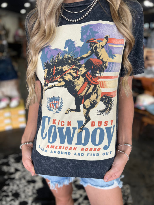 Kick Dust Cowboy Mineral Wash Graphic Tee