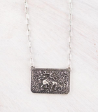 Cowboy Bronco Pendant Necklace