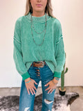 Lenna Oversized Ribbed Sweater *Kelly Green