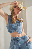 Lacy Vintage Denim Vest