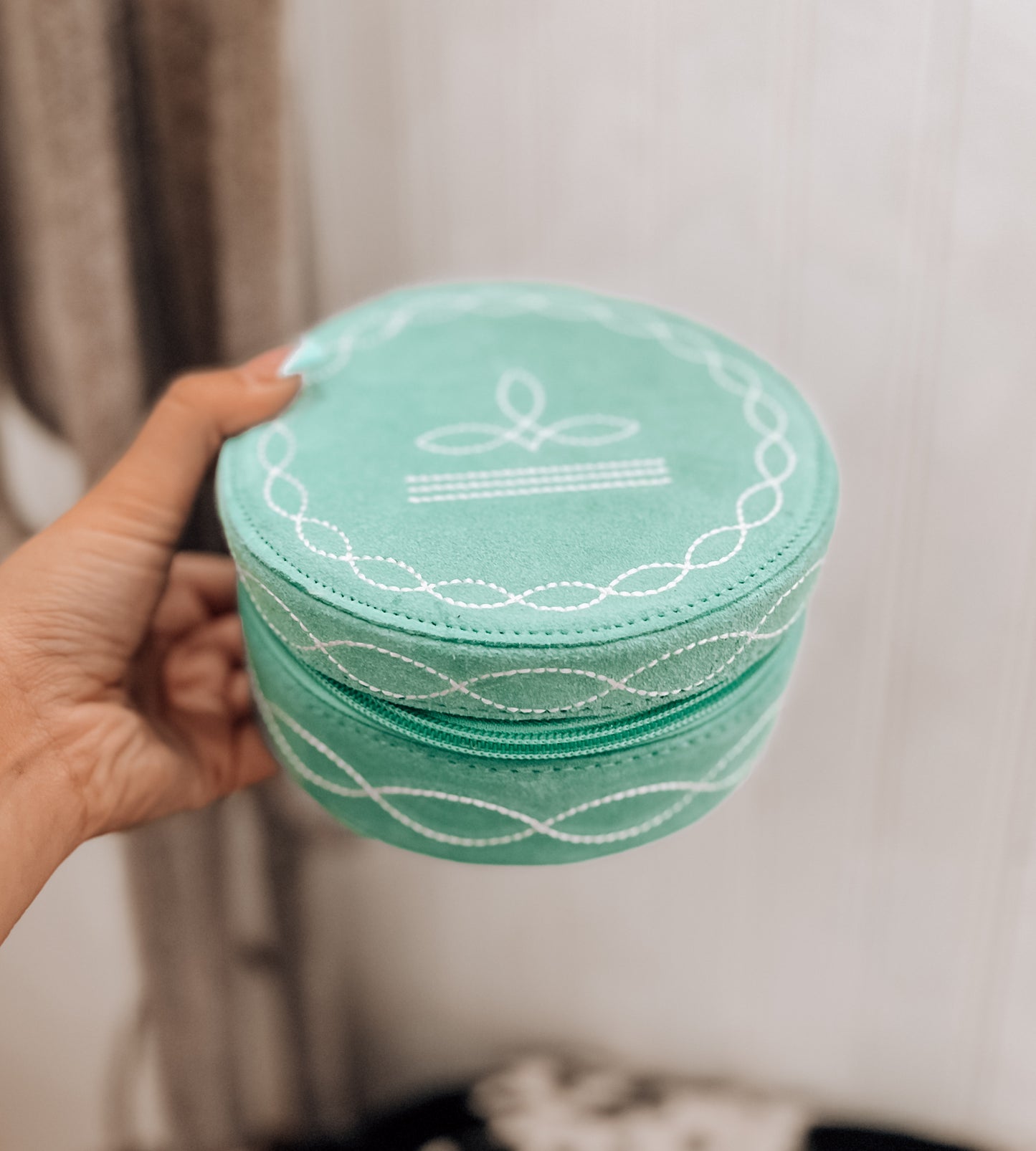 Turquoise Boot Stitch Jewelry Box