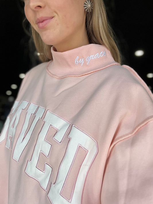 Saved By Grace Mock Neck Sweatshirt
