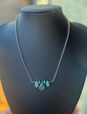 3 Stone Green Turquoise Necklace